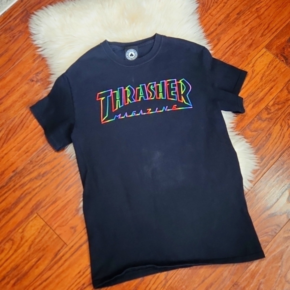 Thrasher Tops - Thrasher Magazine Spectrum Black Tshirt